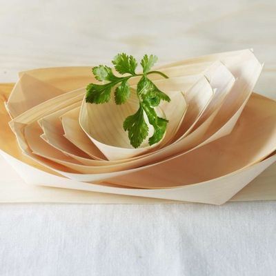 2.5-15 Inch Pine Biodegradable Disposable Tableware Cardboard Serving Boats